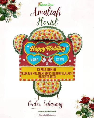 Karangan Papan Bunga Pernikahan di Pasangsari